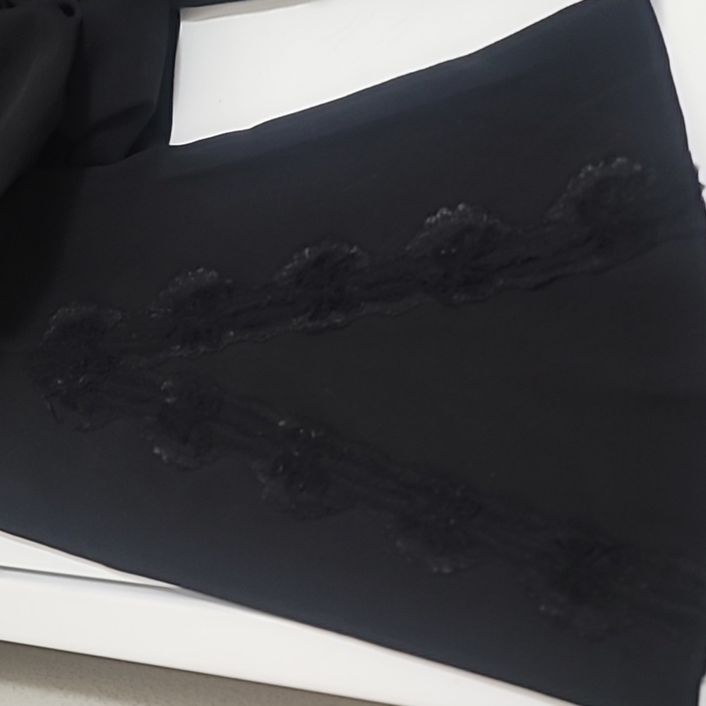 Love Etc... Black Slacks with Lace Embroidery Detail extra Flared Legs sz Small